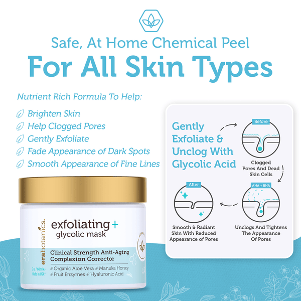 Glycolic acid chemical peel - AHA BHA Exfoliant - Eraorganics.com